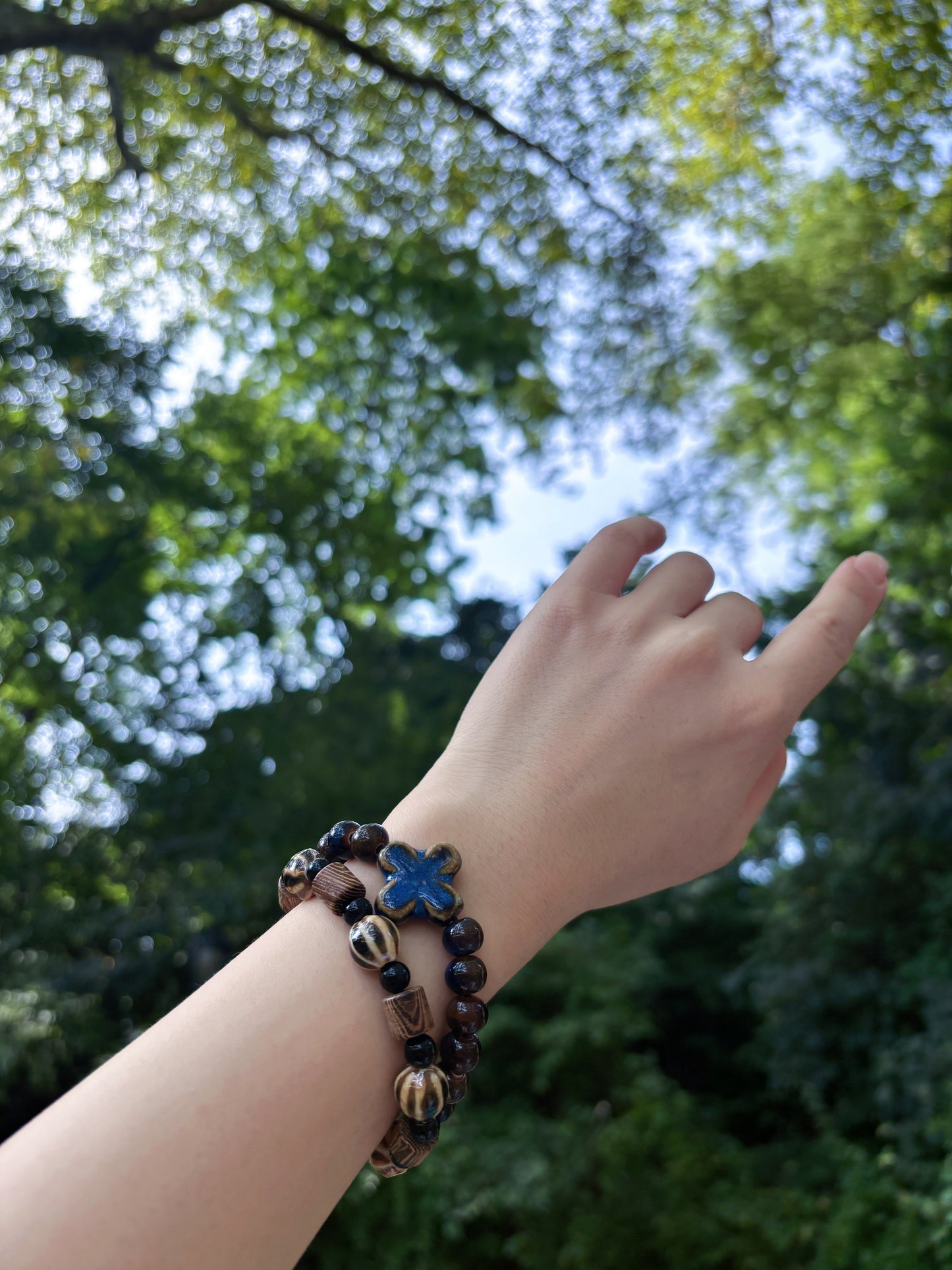 Handcrafted Ceramic Bead Bracelet | Earth and Sky Collection