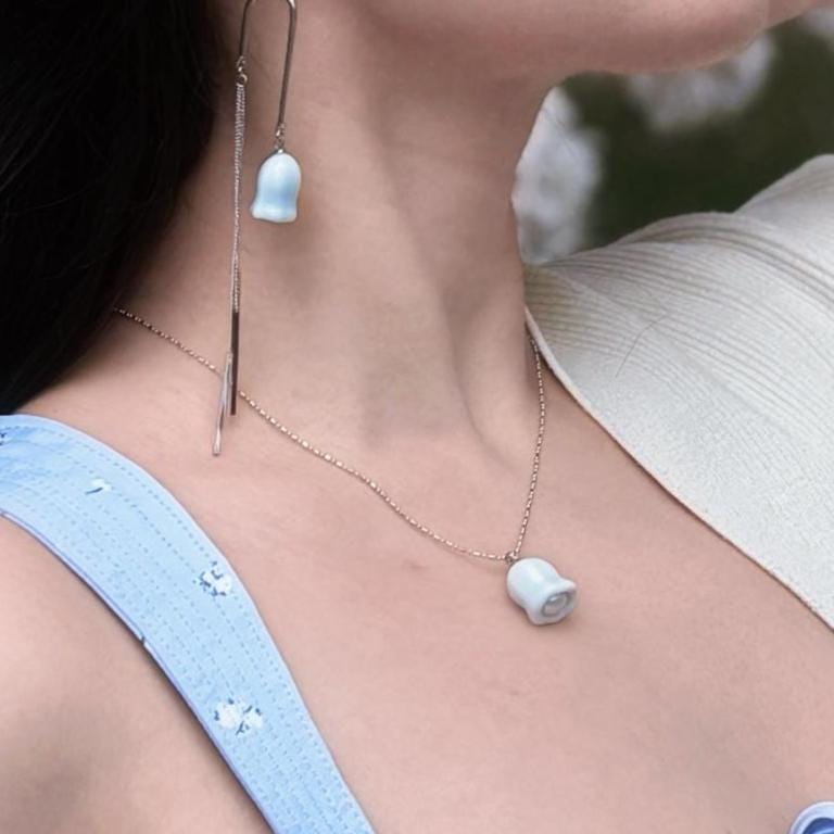 Tulip Oath Necklace– Handmade Ceramic Floral Necklace| Romantic Wedding Jewelry | Gift for Bride & Bridesmaids