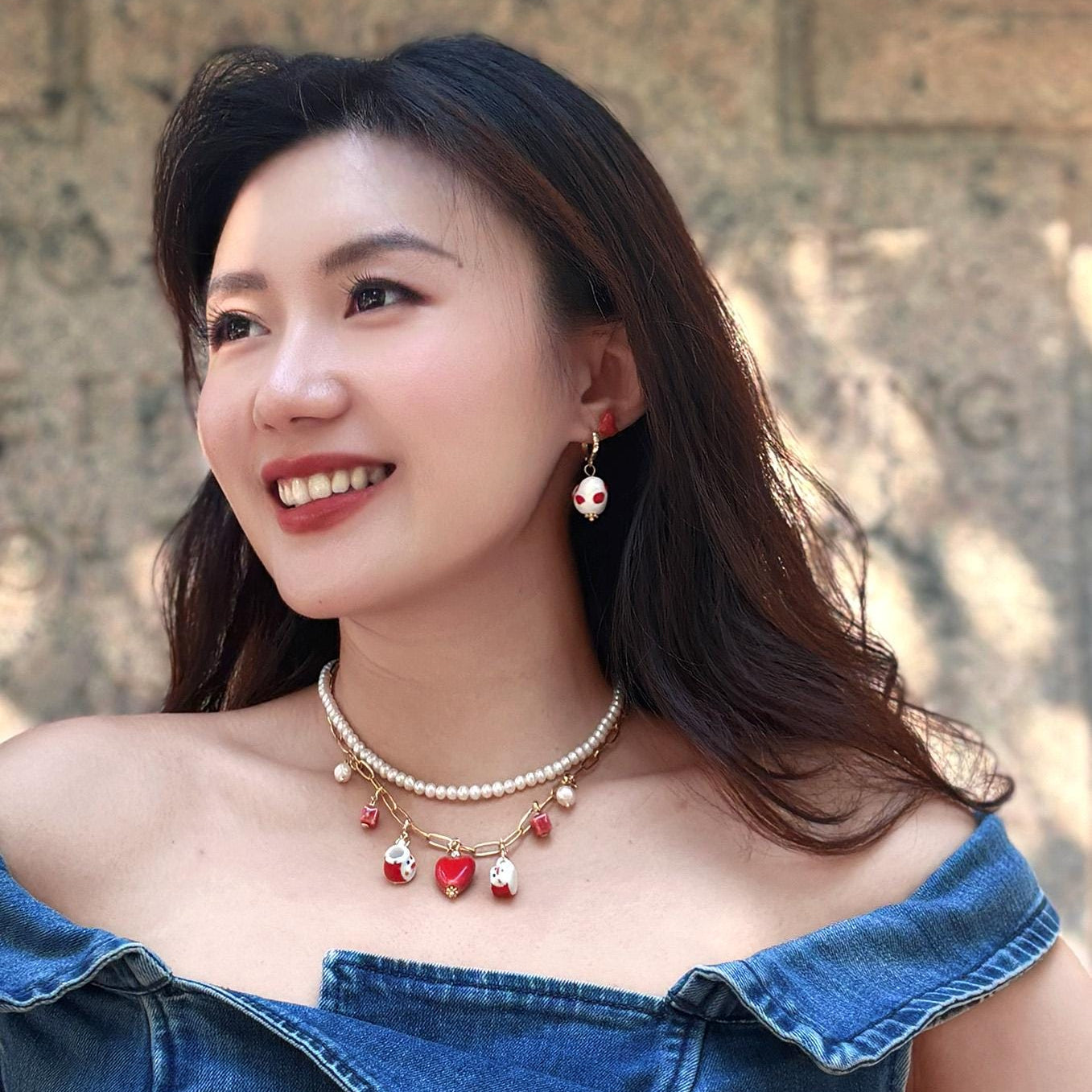 Customizable Passion Heart Porcelain Necklace