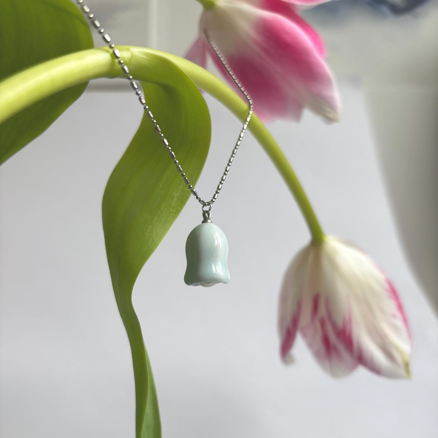 Tulip Oath Necklace– Handmade Ceramic Floral Necklace| Romantic Wedding Jewelry | Gift for Bride & Bridesmaids