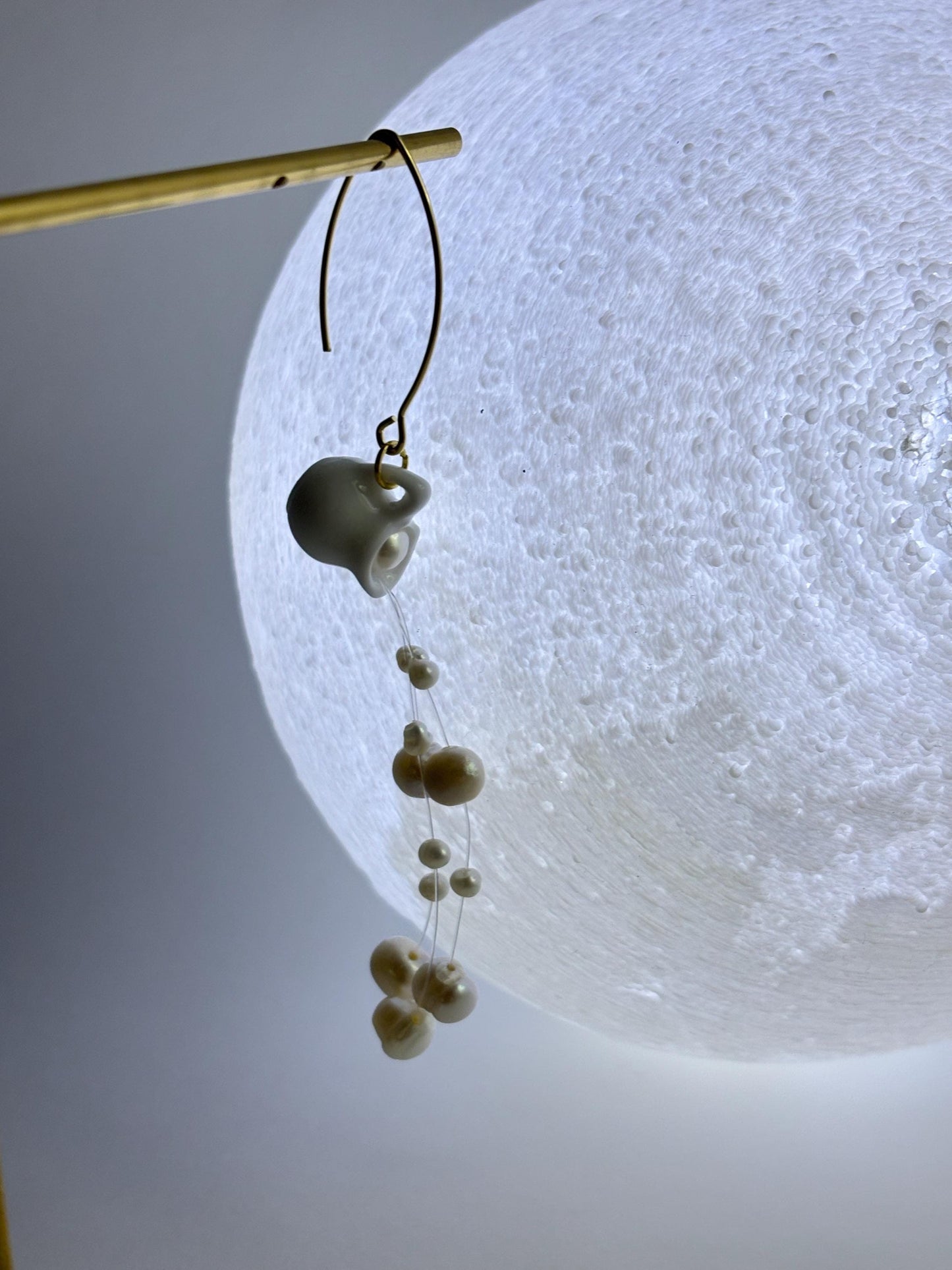 Pouring Pearls -  Porcelain & Pearl Tea-set Earrings
