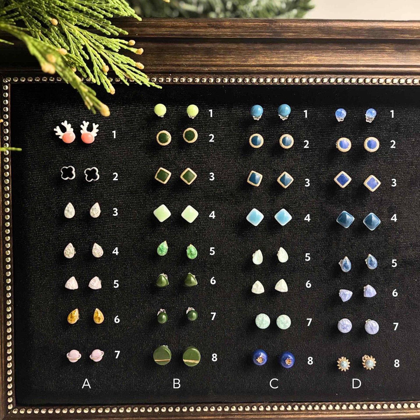Pick Your Own Cutesy Little Ceramic Stud Earrings| Unique Jewelry | Natural Material