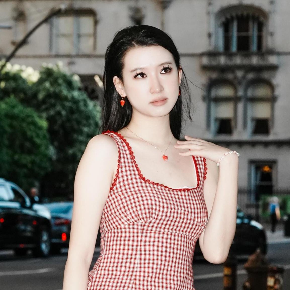 Porcelain Heart Hoop Earrings, Handmade Gift for Her, Romantic Dainty Jewelry, Drop Earrings, Something Red for Everyday, Heart Earrings