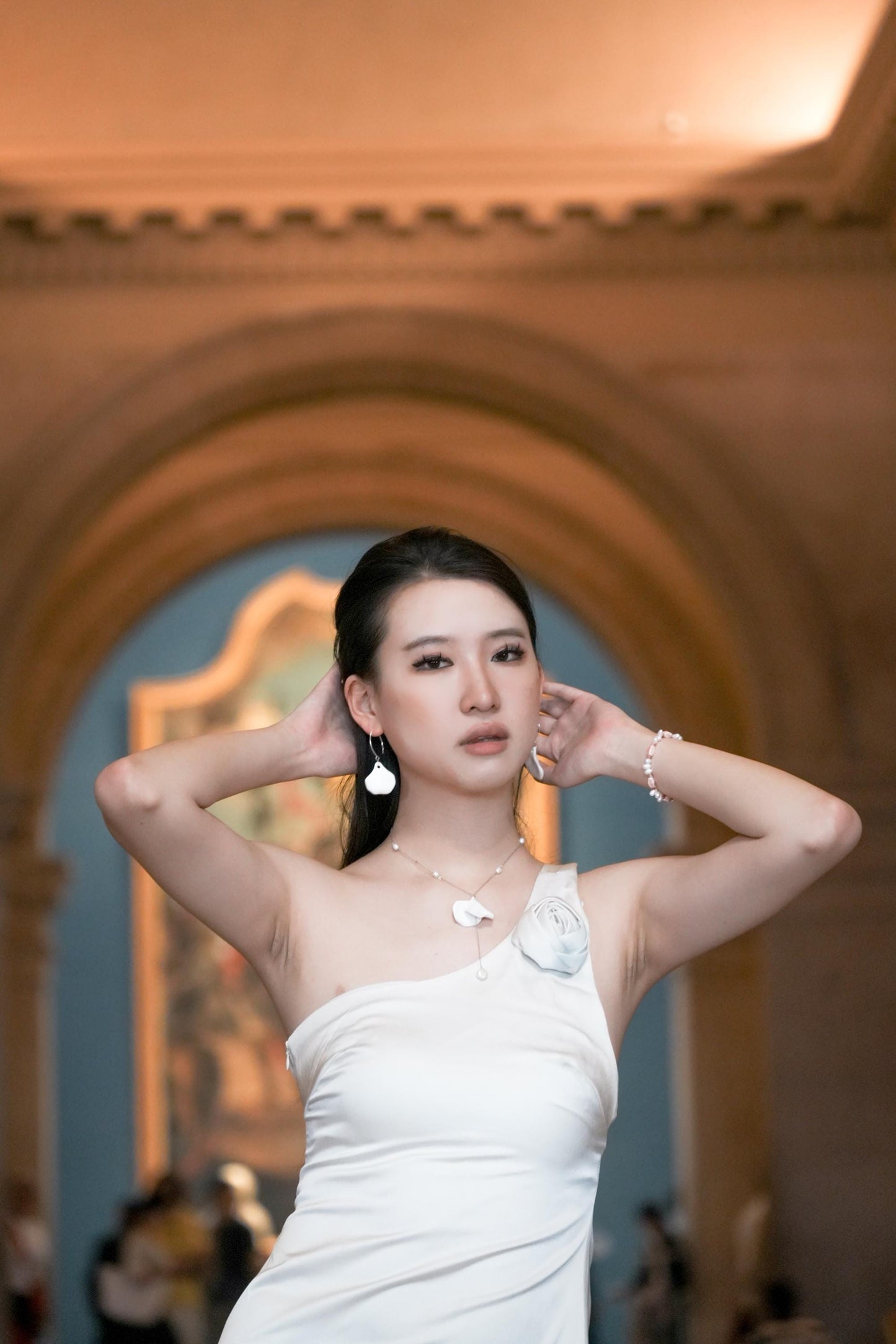 Runway Petal Necklace - Handmade Porcelain Flower Necklace