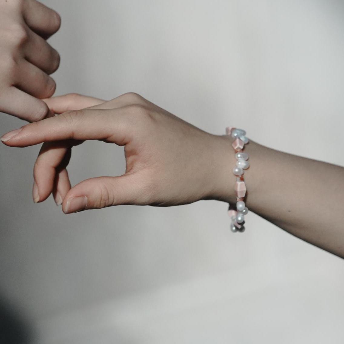 Pearl and Pink Porcelain Bracelet