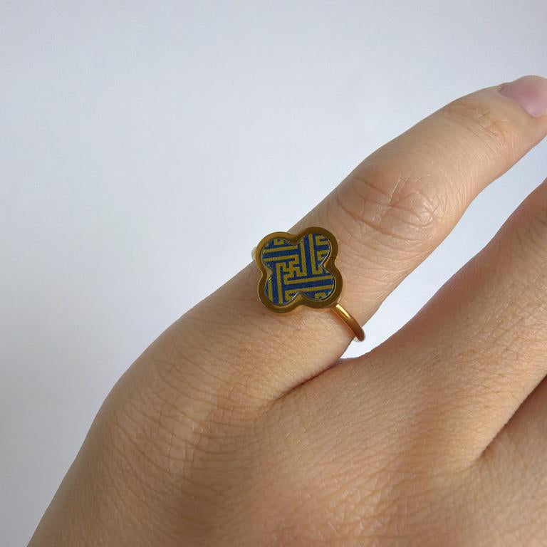 Lucky Porcelain Dainty Ring