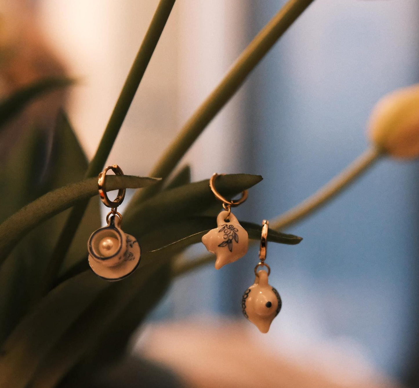 My Cup of Tea Porcelain Tea Set Earrings