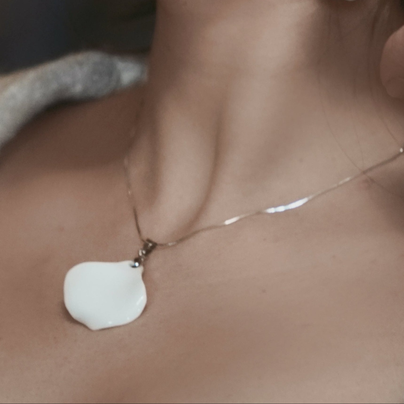 Runway Petal Necklace -  Handmade Porcelain Flower Necklace