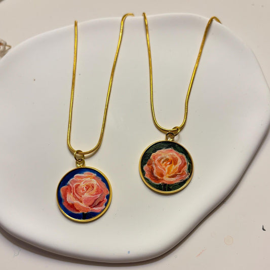 Custom Hand-Painted Porcelain Necklace
