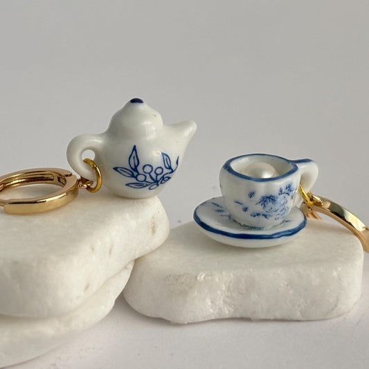My Cup of Tea Porcelain Tea Set Earrings