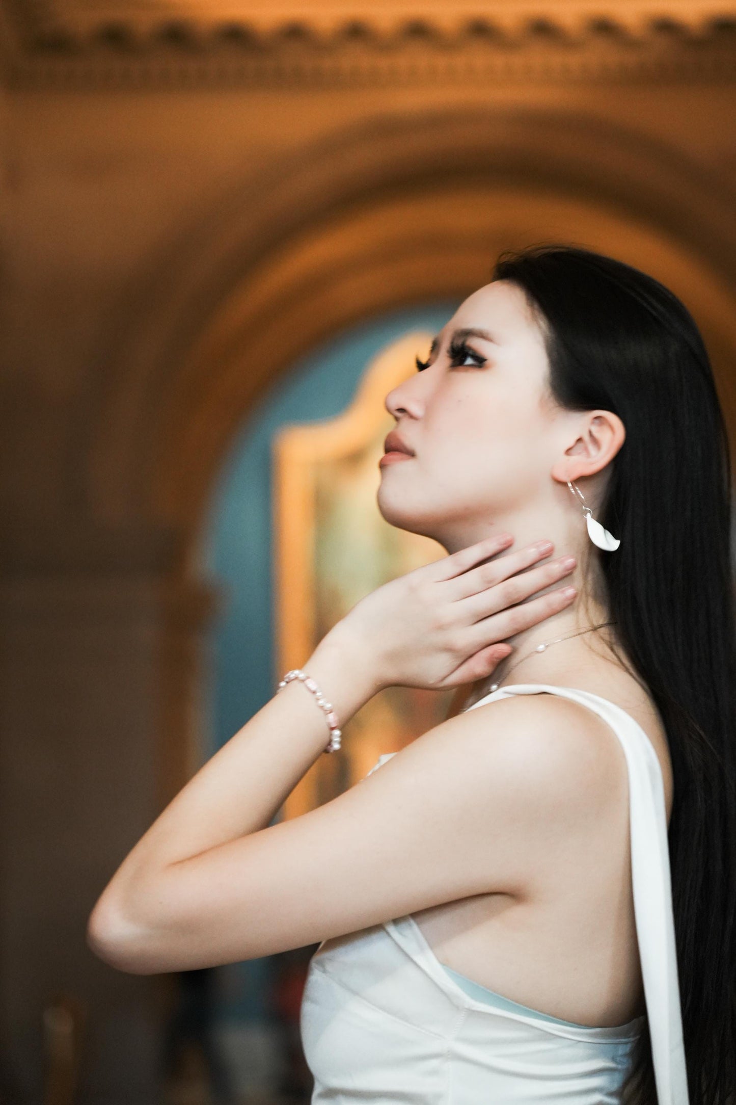 Runway Petal Earrings, Handmade Porcelain Flower Earrings, NYFW Statement Earrings, Minimalist Bridal Earrings