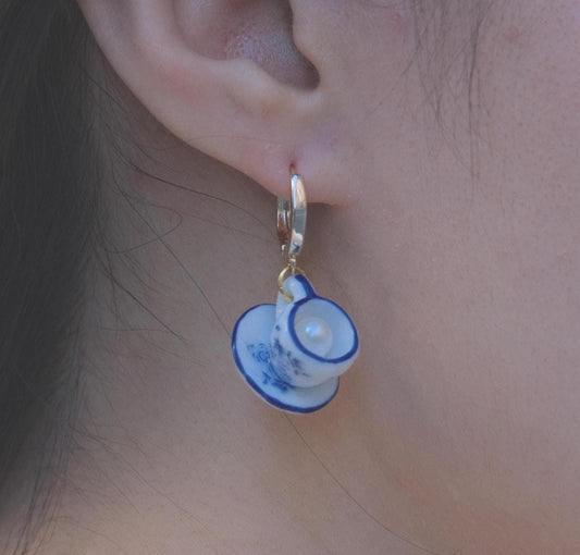 My Cup of Tea Porcelain Tea Set Earrings