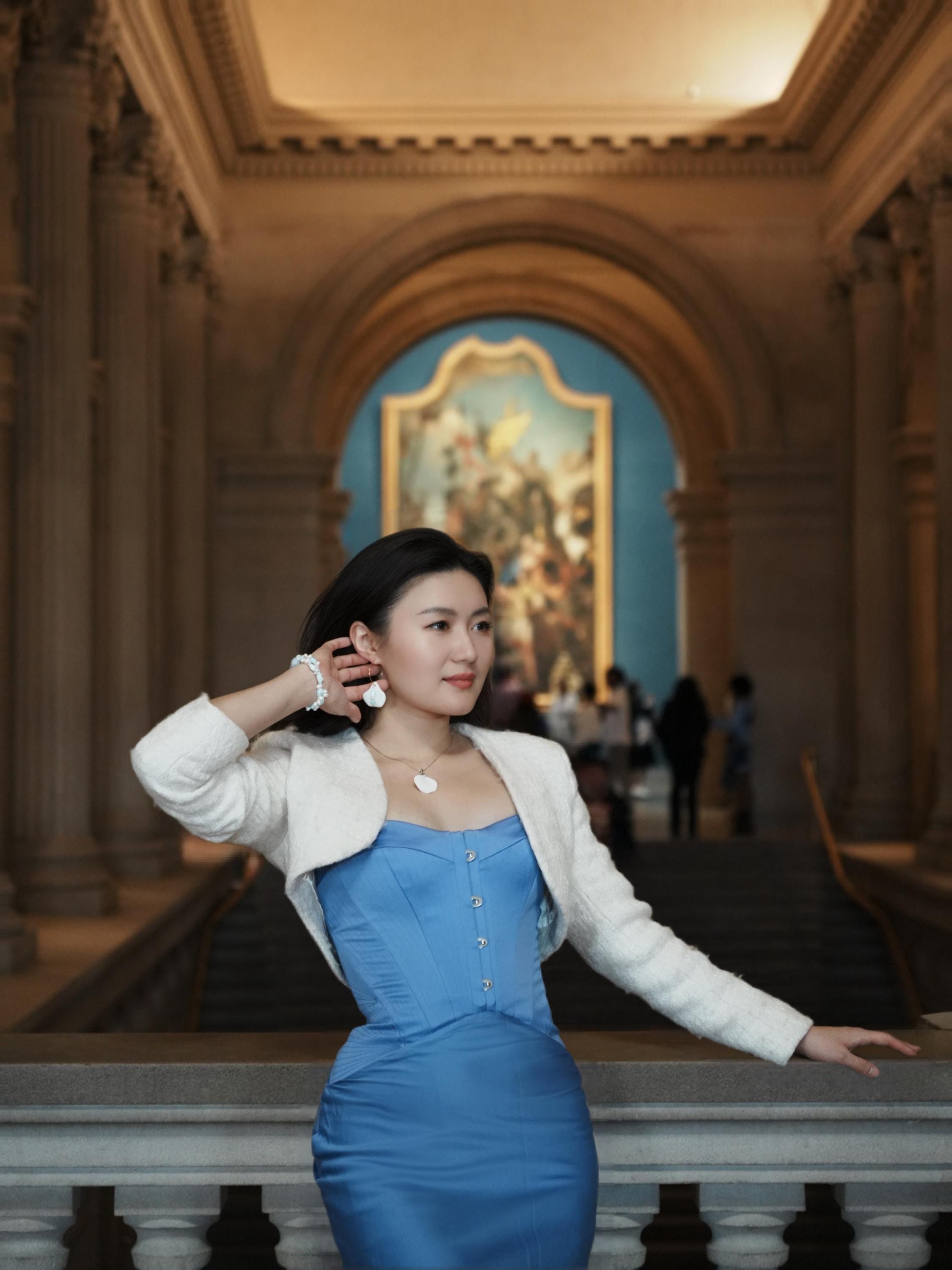 Handmade Ceramic Petal Earrings – Ceramic Hibiscus Flower with Blue Beads, Pearl & Aquamarine | Romantic Jewelry | Gift for Her