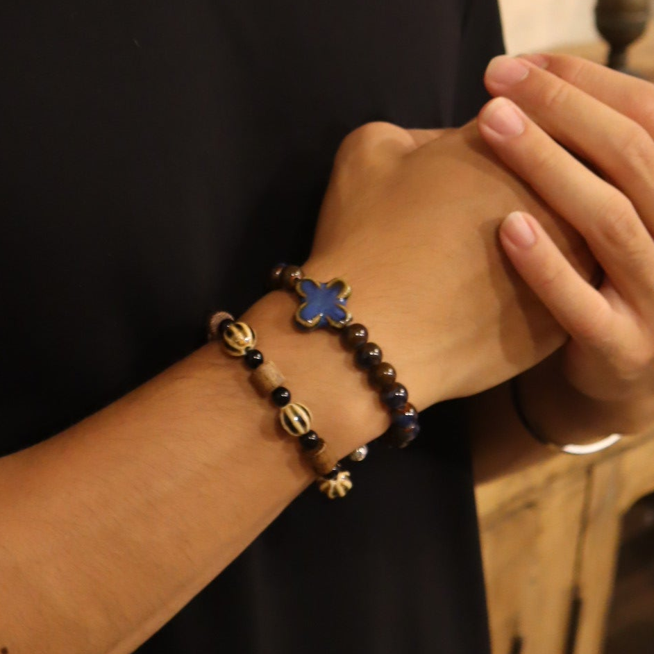 Handcrafted Ceramic Bead Bracelet | Earth and Sky Collection