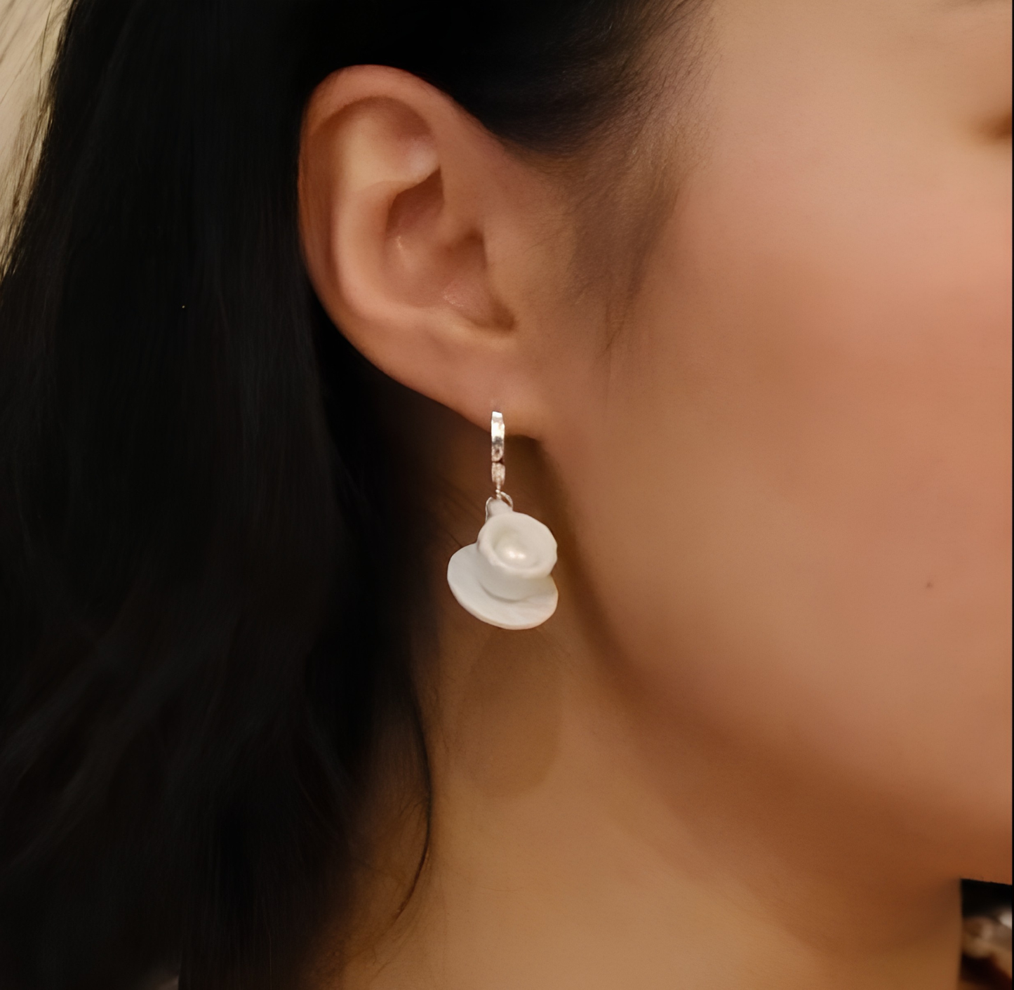 My Cup of Tea Porcelain Pearl Earrings