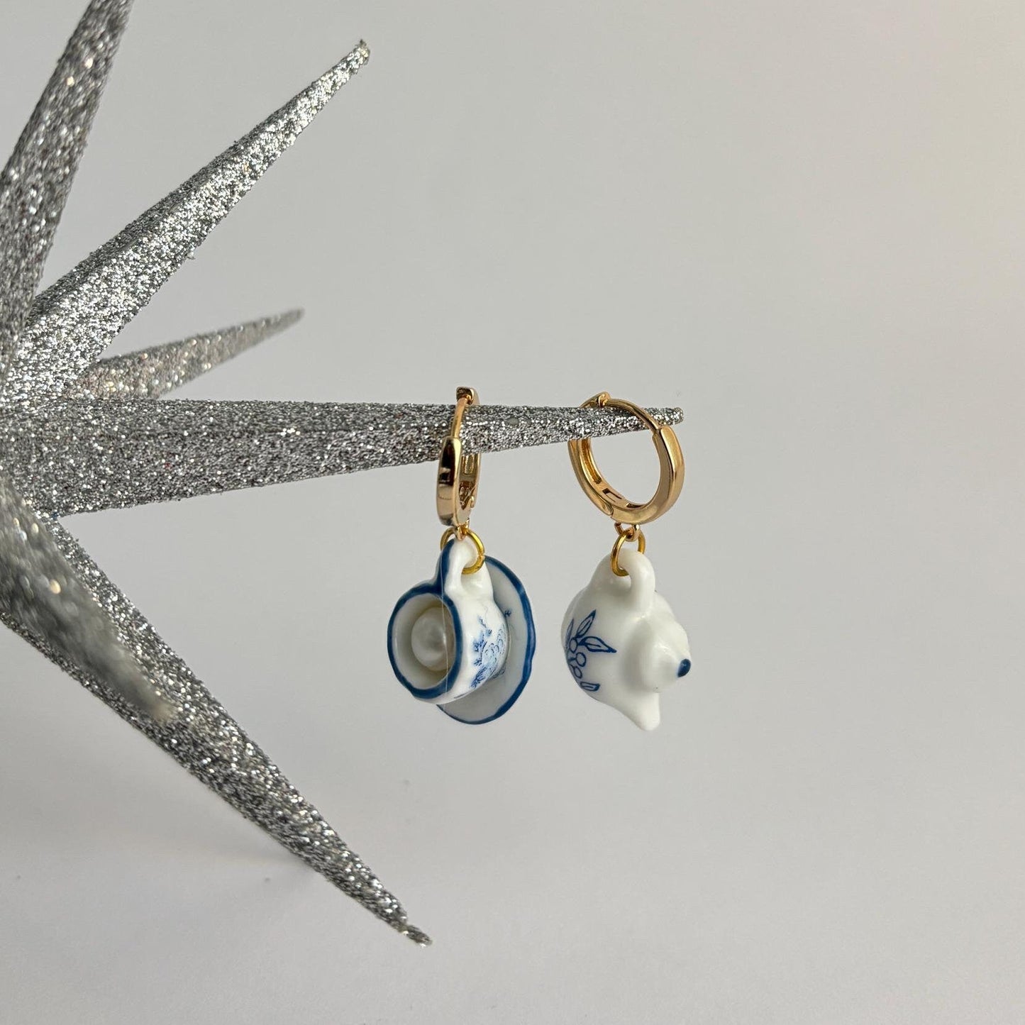 My Cup of Tea Porcelain Tea Set Earrings