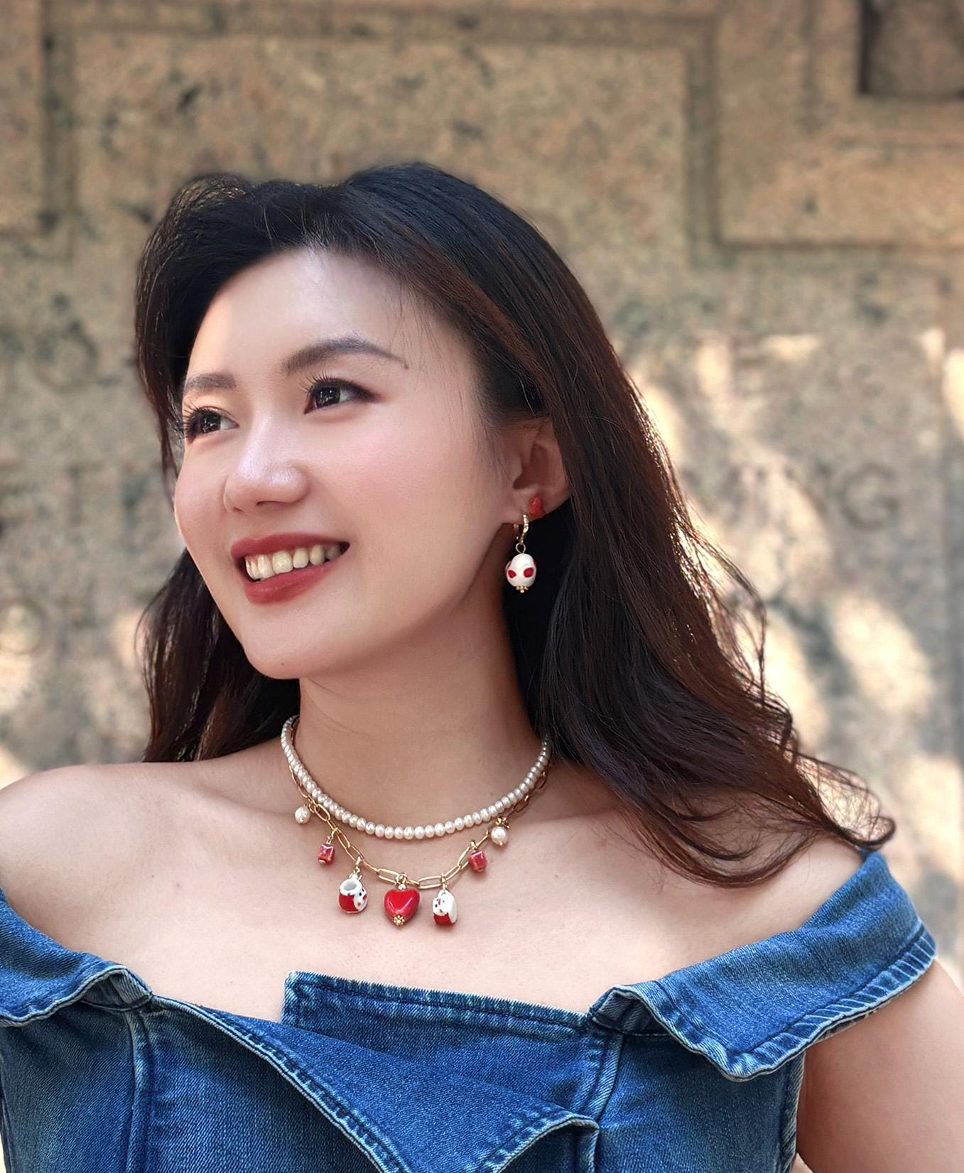 Customizable Passion Love Heart Necklace with 5 beads | Cute and Unique Handcrafted Jewelry | Unique Gift