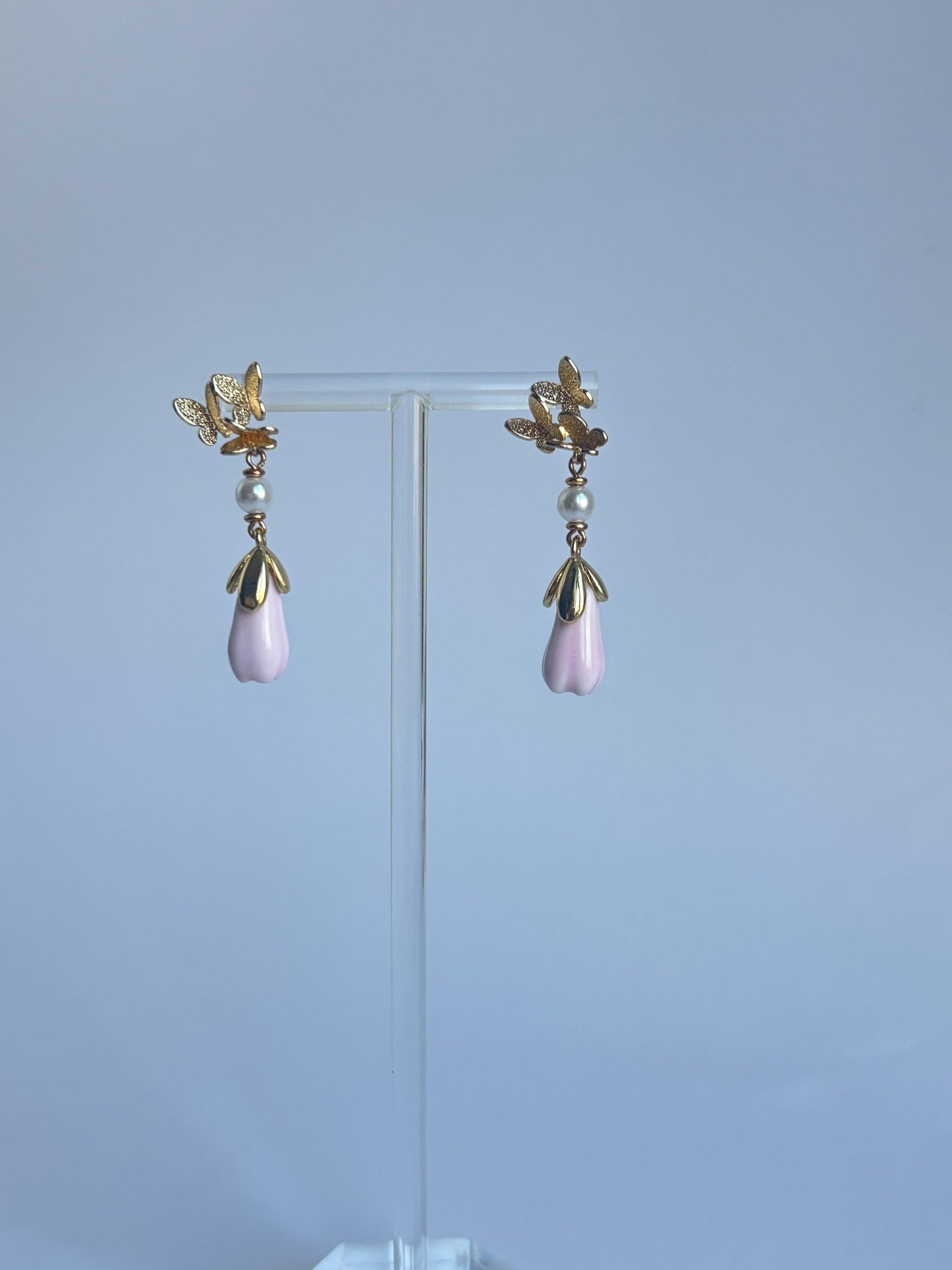 Elegant Floral Dewdrop Earrings | 18k Gold Plated Luxury | Exquisite Handcrafted Jewelry