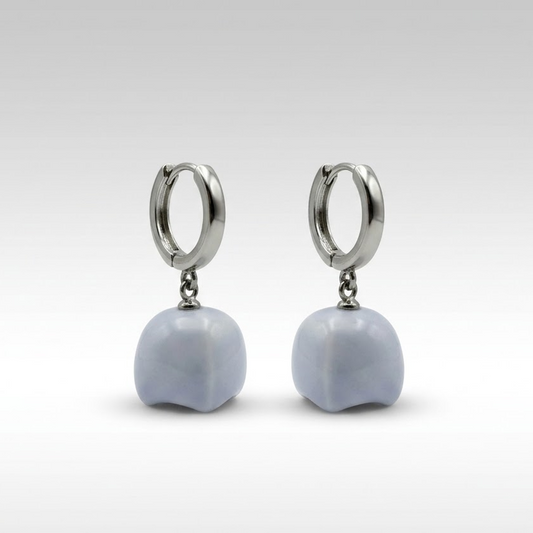 Lily of the Valley earrings | Birth flower earrings | Purple Floral Porcelain Dangle Earring