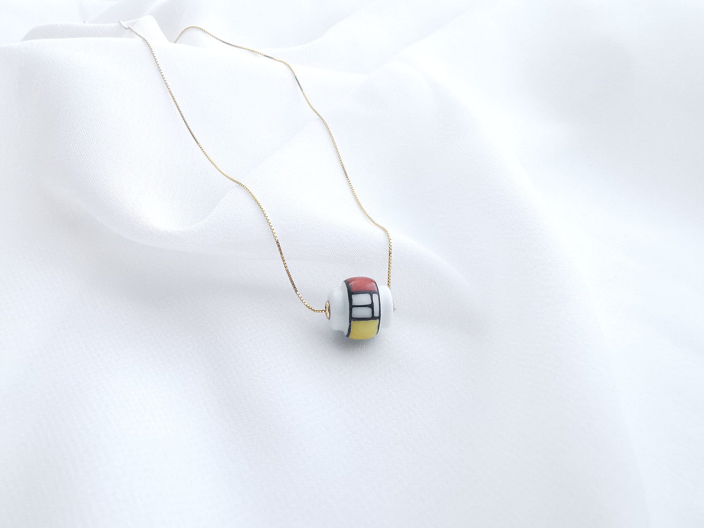 Colorful Square Ceramic Necklace