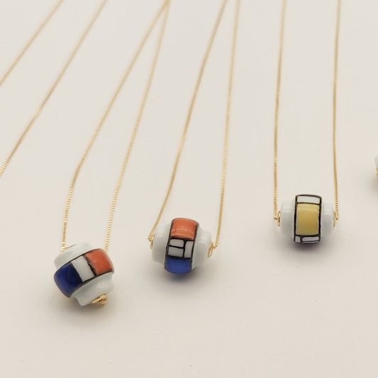 Colorful Square Ceramic Necklace