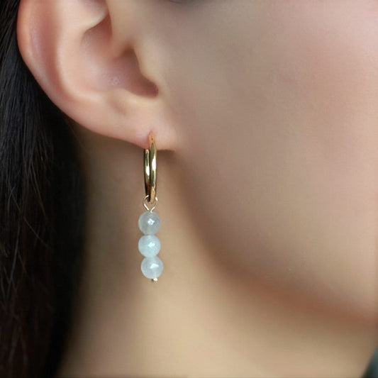 Traditional Bead & Heart of Blue Blossom Porcelain Earrings