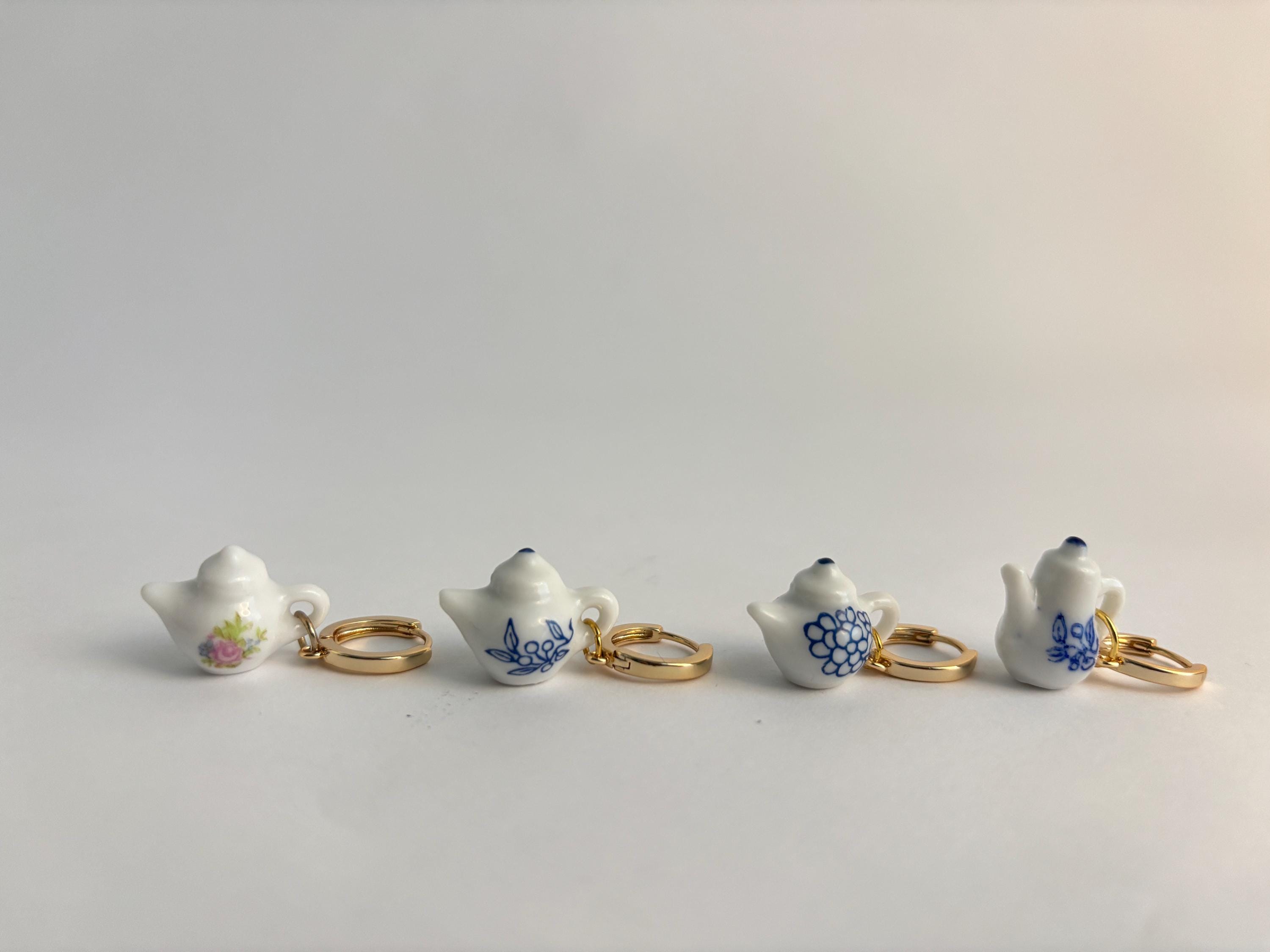 Teapots Porcelain Tea-set Earrings (One Pair)