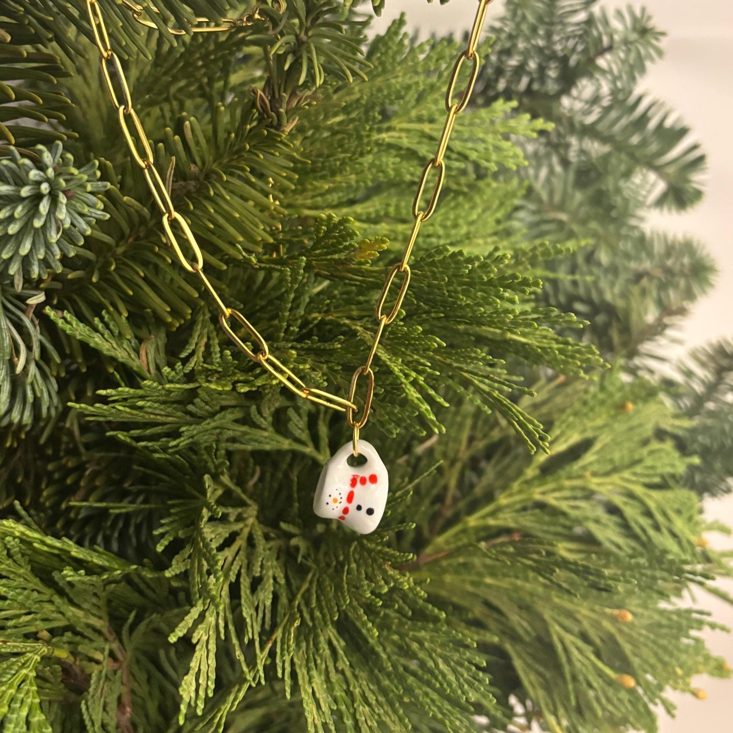 Snowman Teacup Necklace