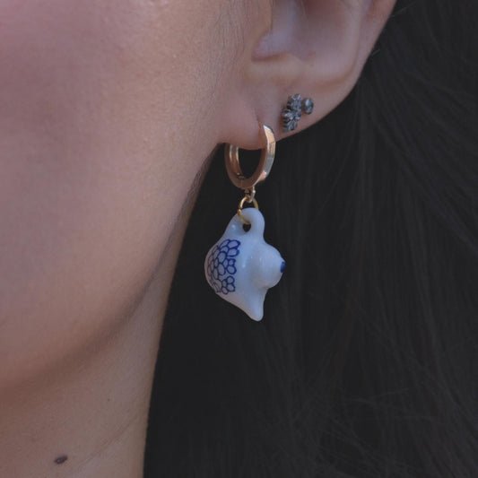 Teapot -  Porcelain & Pearl Tea-set Earrings