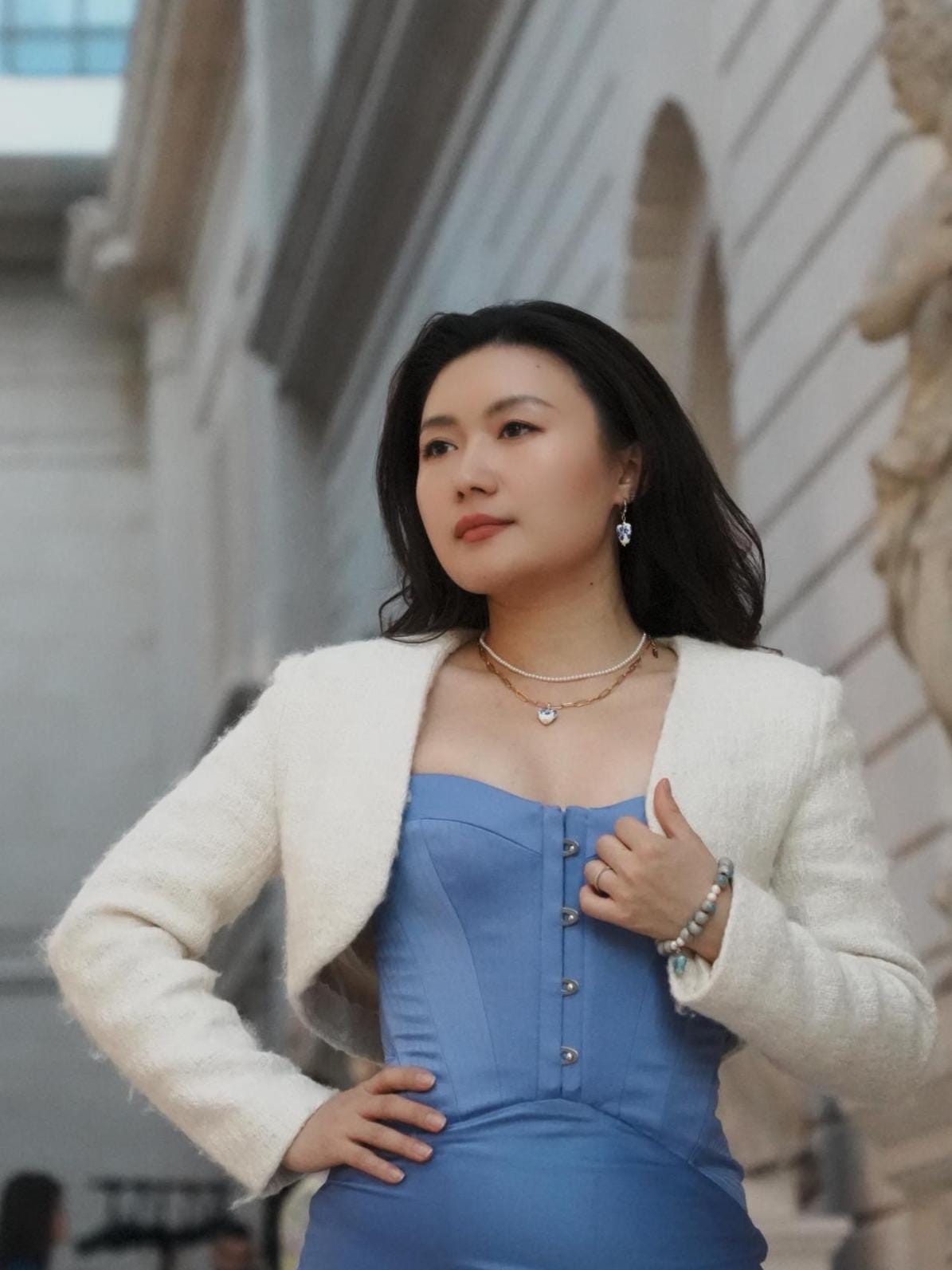 Porcelain Heart Hoop Necklace