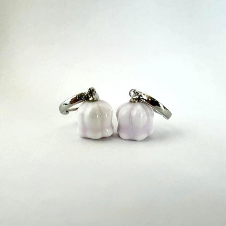 Lily of the Valley earrings | Birth flower earrings | Pink Floral Porcelain Dangle Earring