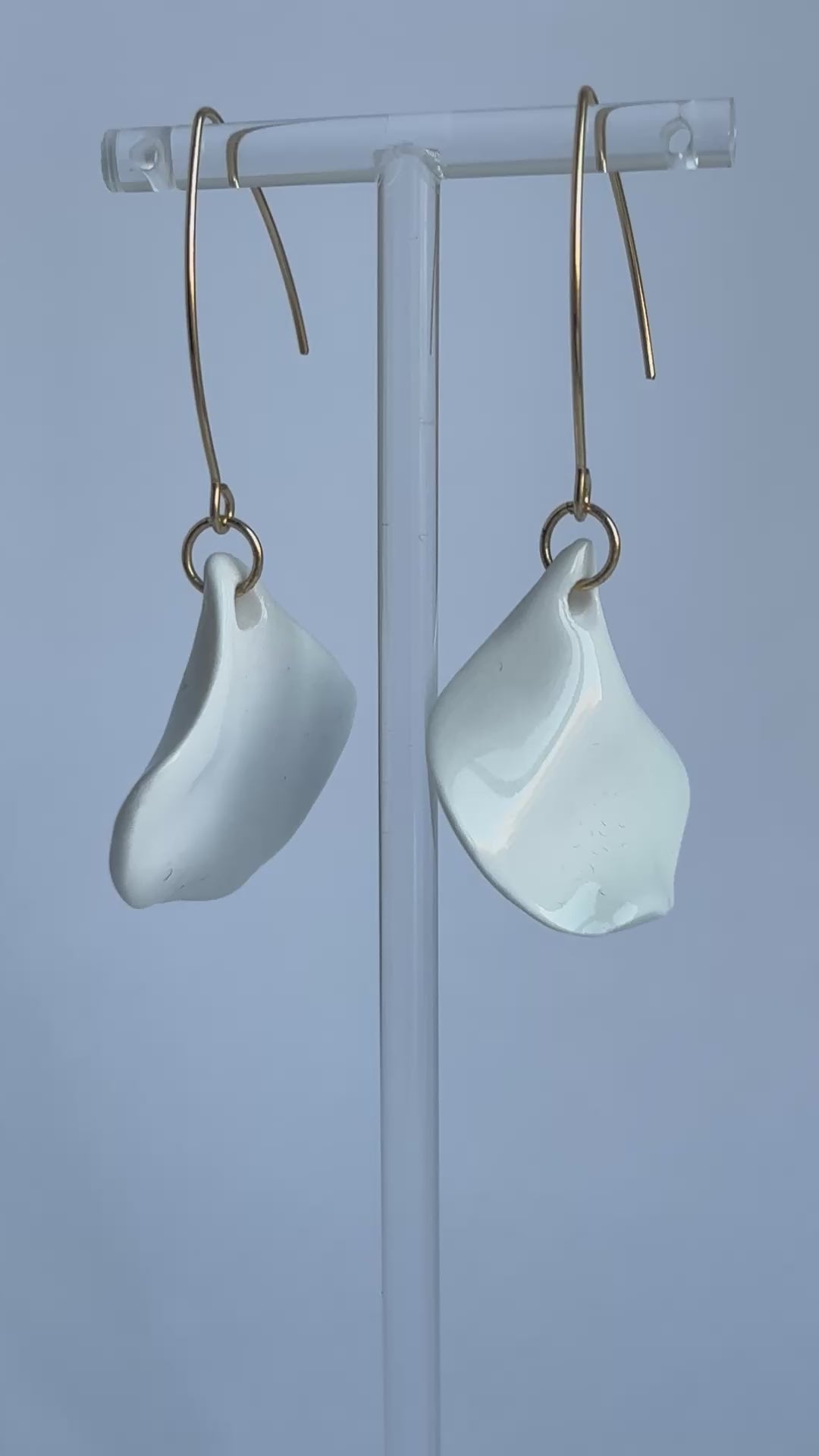 Runway Petal Earrings-  Handmade Porcelain Flower Earrings