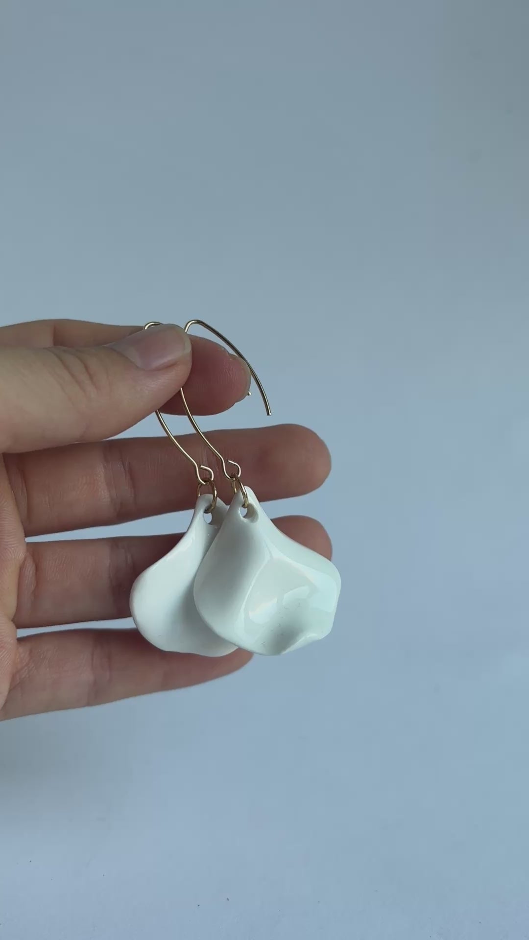 Runway Petal Earrings-  Handmade Porcelain Flower Earrings